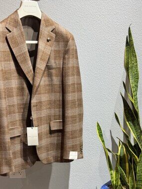 Men’s Jack Victor Midland Brown Plaid Sport Coat